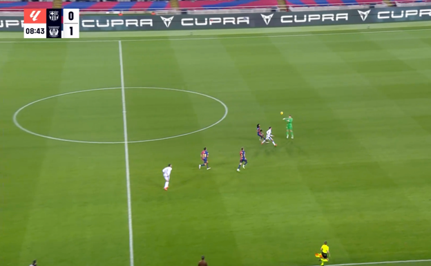 Iñaki Peña realizando un corte ante el Leganés.  WYSCOUT