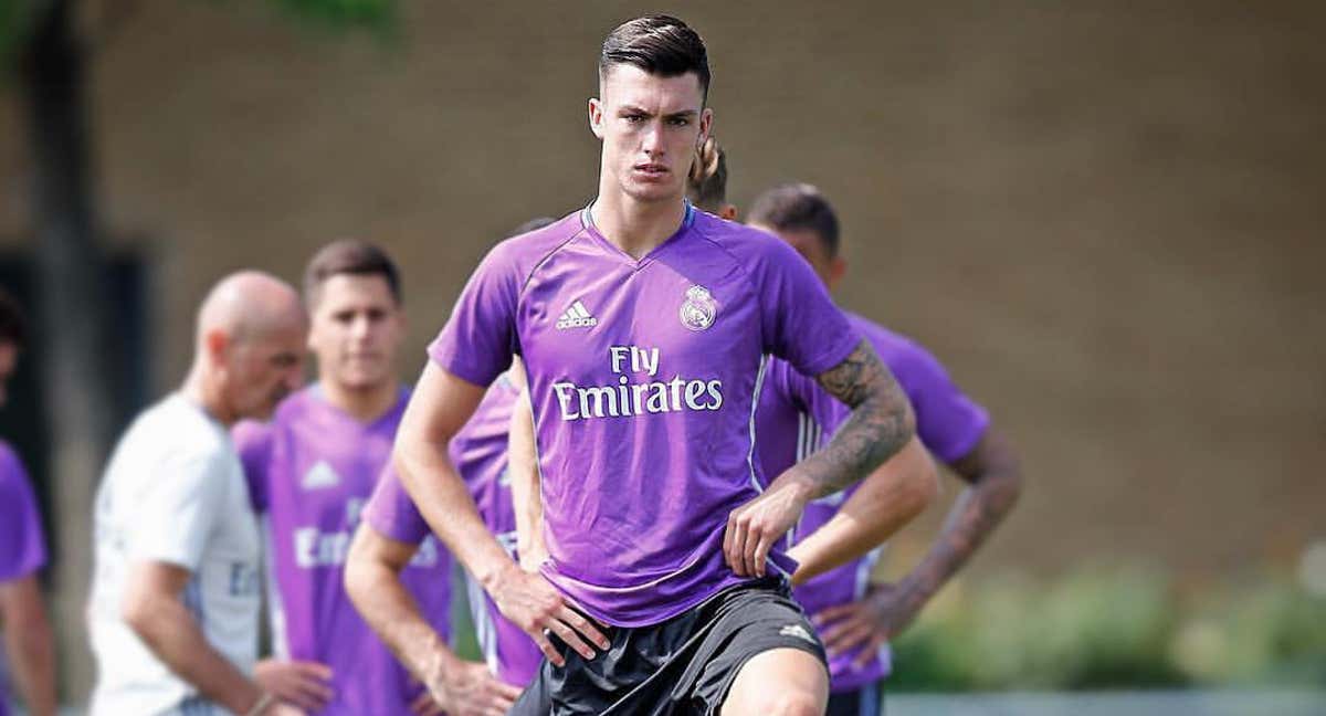 Craninx, durante un entrenamiento con el primer equipo del Madrid./INSTAGRAM