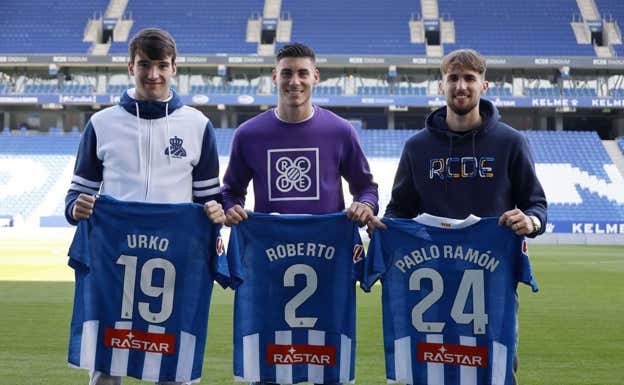 Los tres nuevos fichajes del Espanyol.  RCDE / Carlos Mira