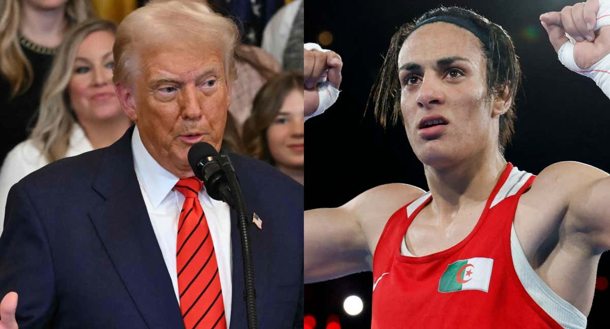 Donald Trump y la boxeadora Khelif../