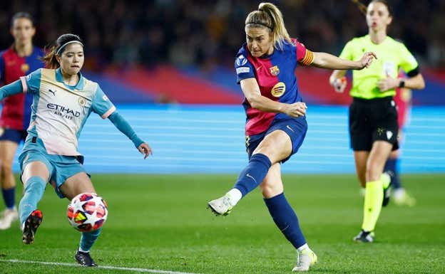 Alexia Putellas durante el partido contra el Mánchester City.  REUTERS