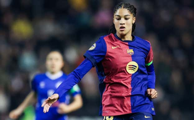 Scherntenleib durante el partido.  FC BARCELONA FEMENINO
