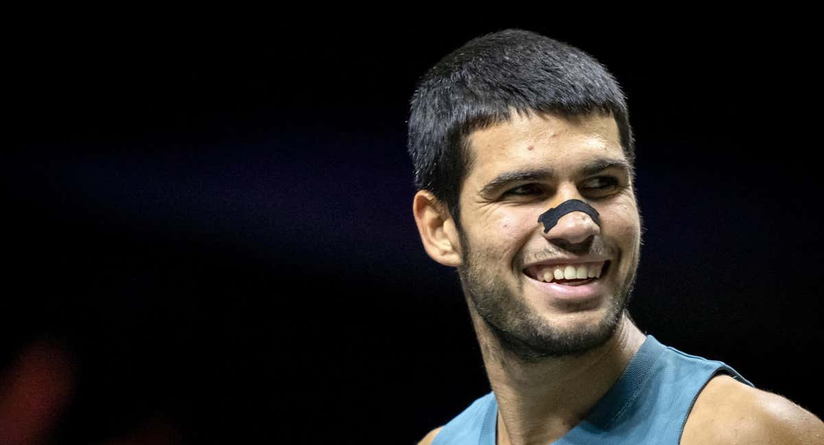 Carlos Alcaraz durante su participación en el torneo de Rotterdam./EFE