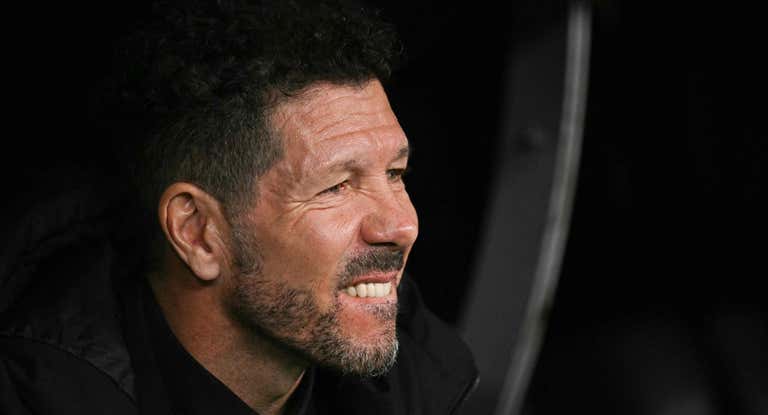 Simeone, durante el Real Madrid - Atlético de Madrid.