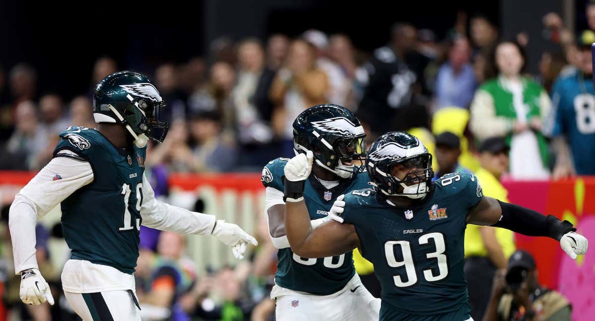 Los jugadores de los Eagles celebran un touchdown en la Super Bowl. /REUTERS