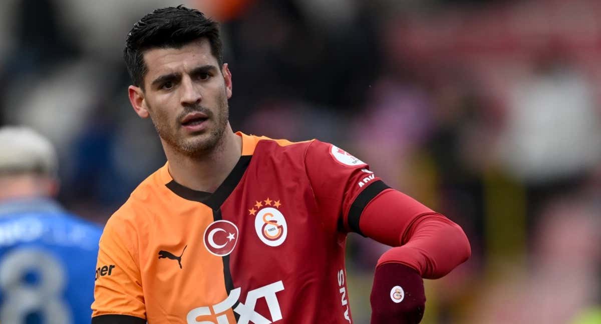 Álvaro Morata celebra un gol con el Galatasaray./Getty Images