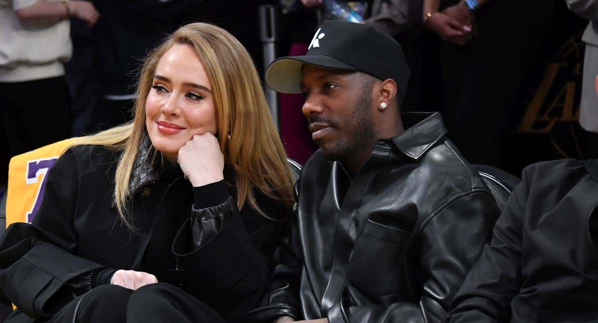 La cantante Adelle y su marido y agente de LeBron, Rich Paul, no quisieron perderse el estreno de Doncic./Getty Images