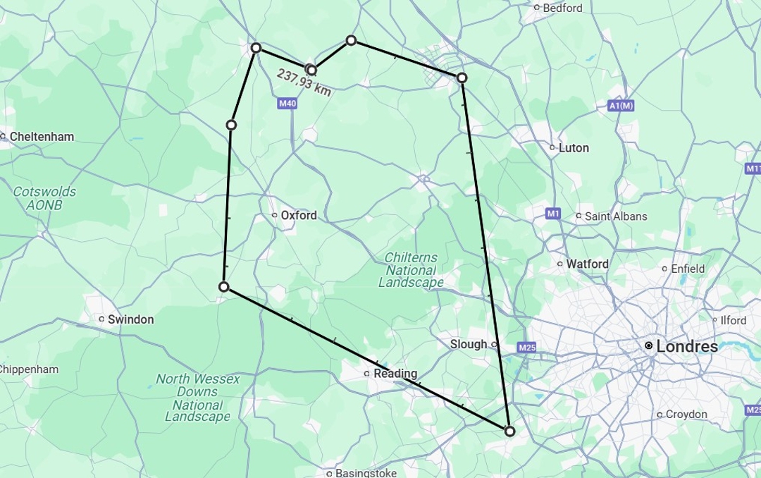 Mapa del área en el que se encuentran las fábricas en Inglaterra.  Javier Guillén / Relevo vía Google Maps