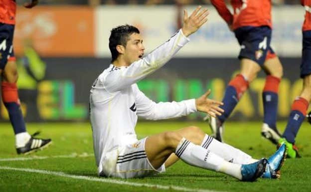 Cristiano Ronaldo, en El Sadar.  Rafa Rivas
