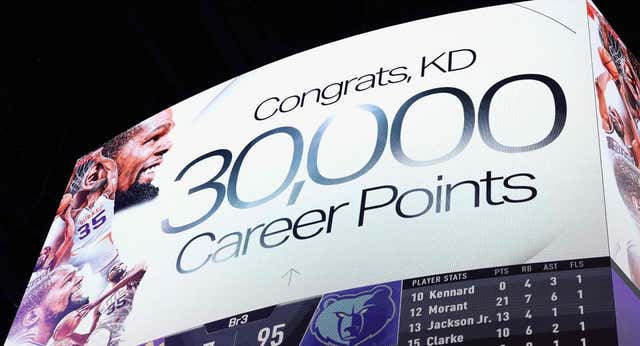 Kevin Durant entra en el exclusivo olimpo de los 30.000 puntos
