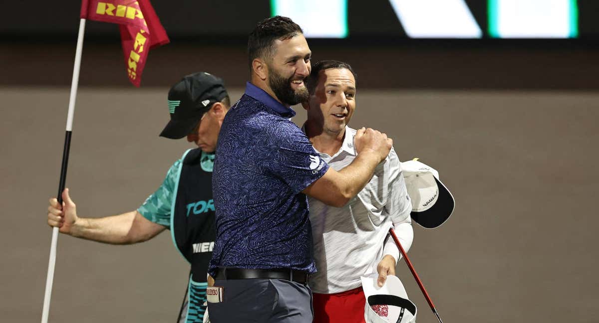 Jon Rahm y Sergio García, en el torneo de la semana pasada en Arabia Saudí. /REUTERS