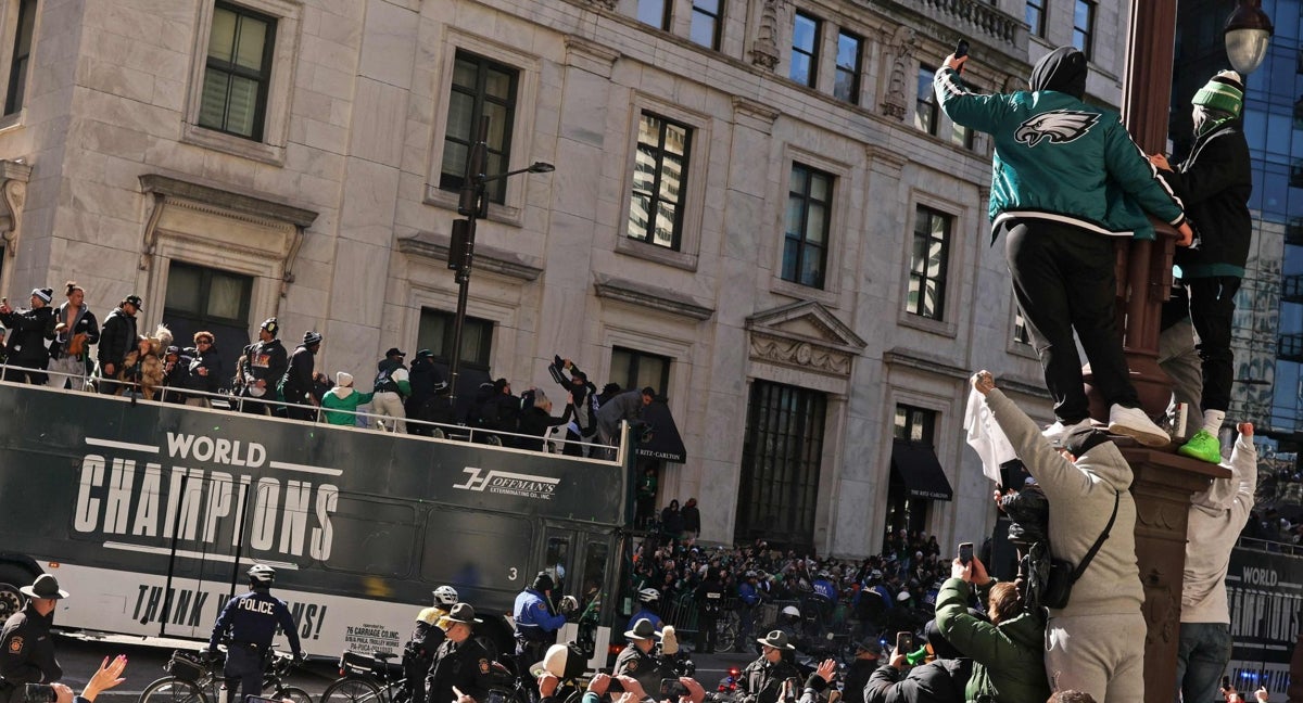 Imagen del desfile de los Philadelphia Eagles.