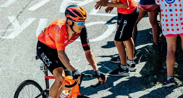 Geraint Thomas compitiendo.