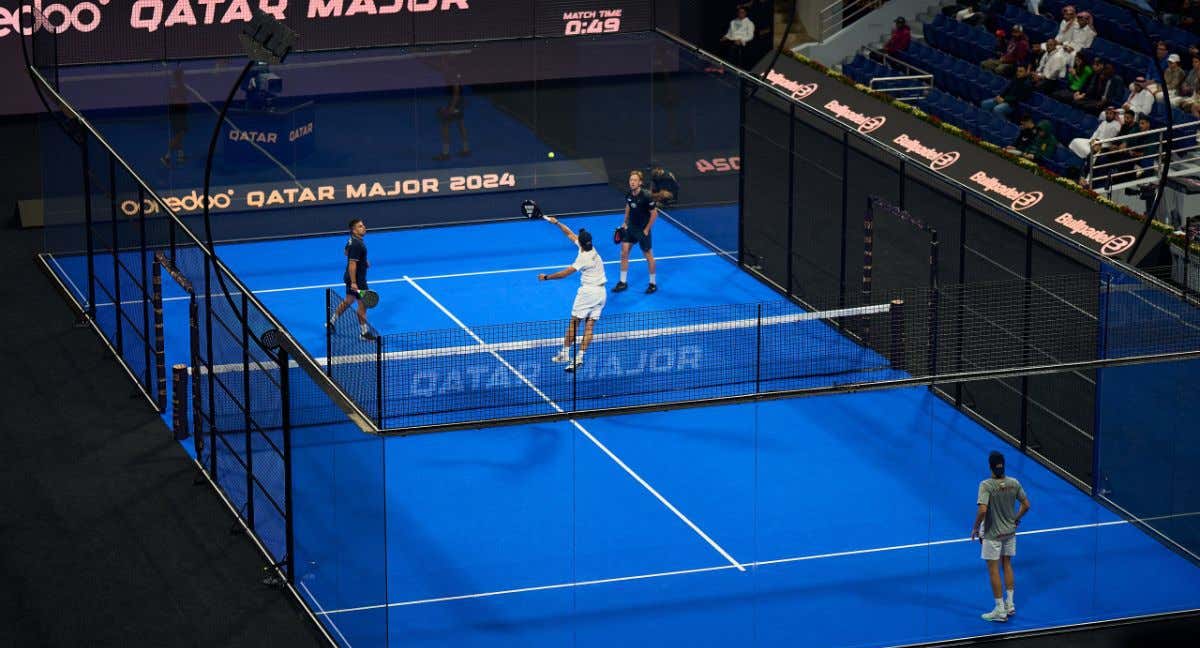 Partido en la pista central del Major de Catar./PREMIER PADEL