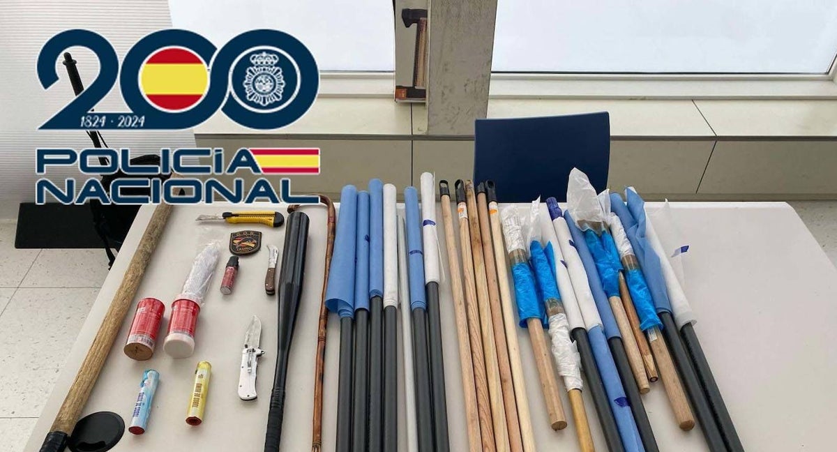 Los artículos incautados por la Policía.