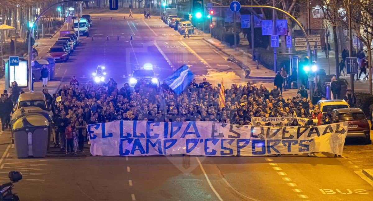 La manifestación del jueves en Lleida./ @Jordieche_Foto