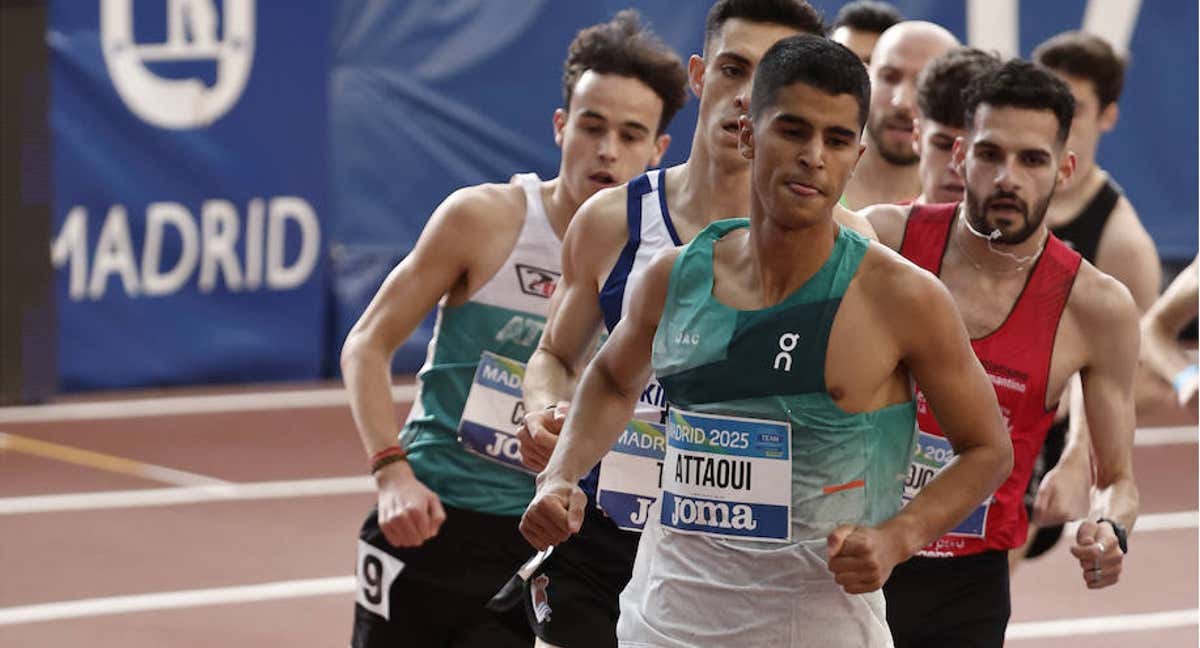 Mohamed Attaoui, en el Campeonato de España indoor.