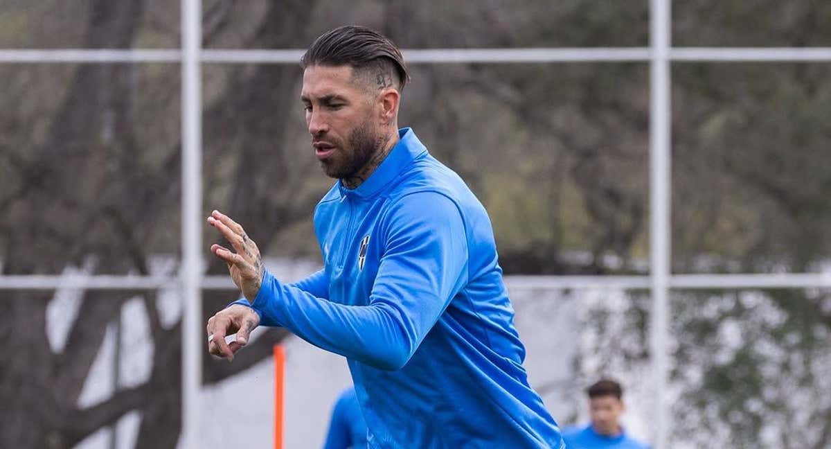 Sergio Ramos en un entrenamiento con Rayados./Instagram