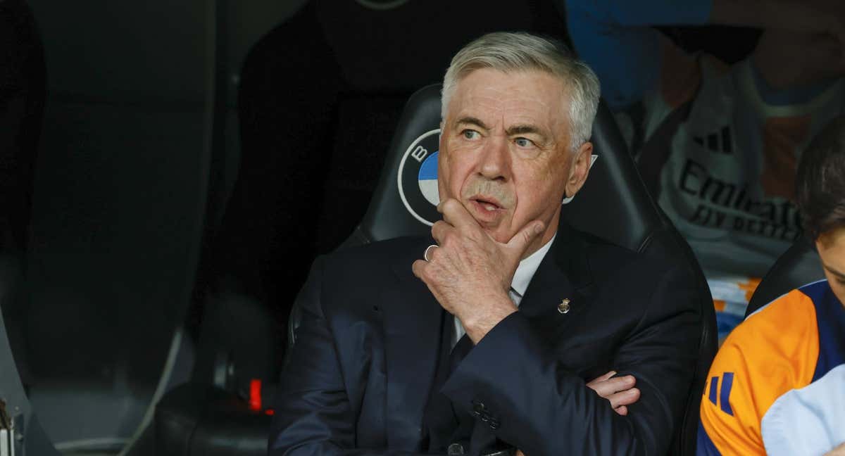 Ancelotti, durante el partido ante el Girona. /EFE