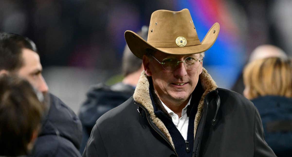 John Textor, en el partido ante el PSG./AFP