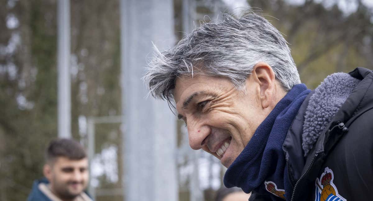 imanol Alguacil no pierde la sonrisa en las horas previas al duelo frente al Real Madrid. /EFE