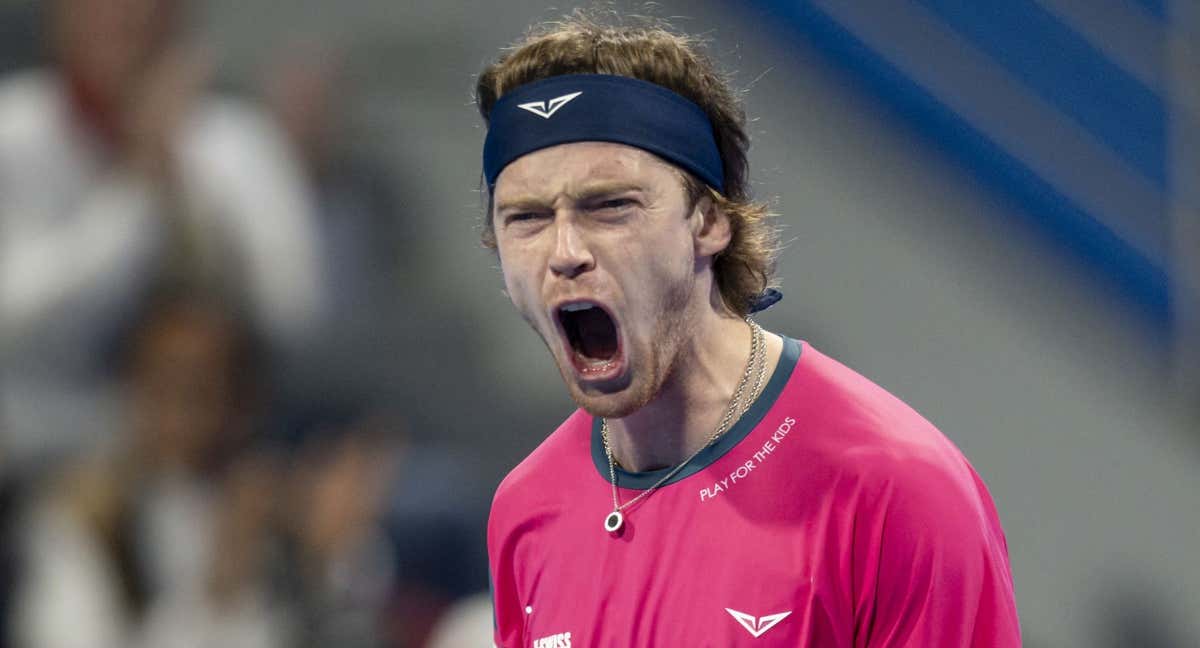 Andrey Rublev, durante la final del ATP 500 de Doha. /Noushad Thekkayil/NurPhoto via Getty Images