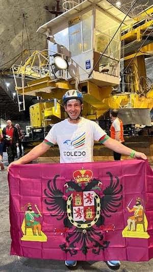 Capi, tras el maratón. Cedida