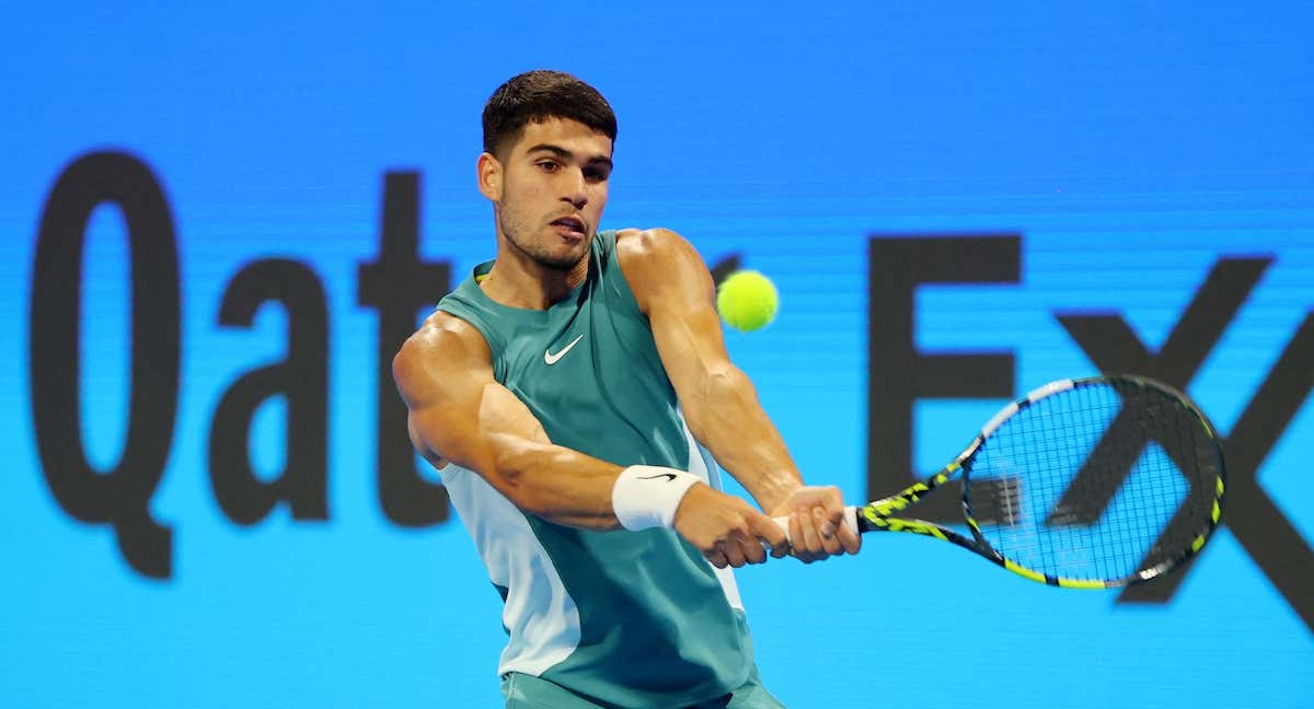 Carlos Alcaraz durante su participación en el Qatar Open./REUTERS