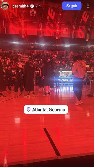 El stories de Dennis Smith Jr. desde Atlanta.  IG
