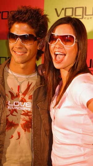 Fernando Verdasco y Dafne Fernández, durante un acto en el año 2005.  Vogue