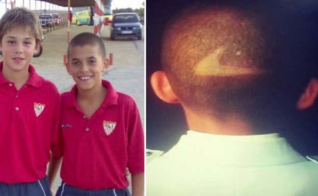 Dani Ceballos con el famoso corte de pelo 'Nike'.