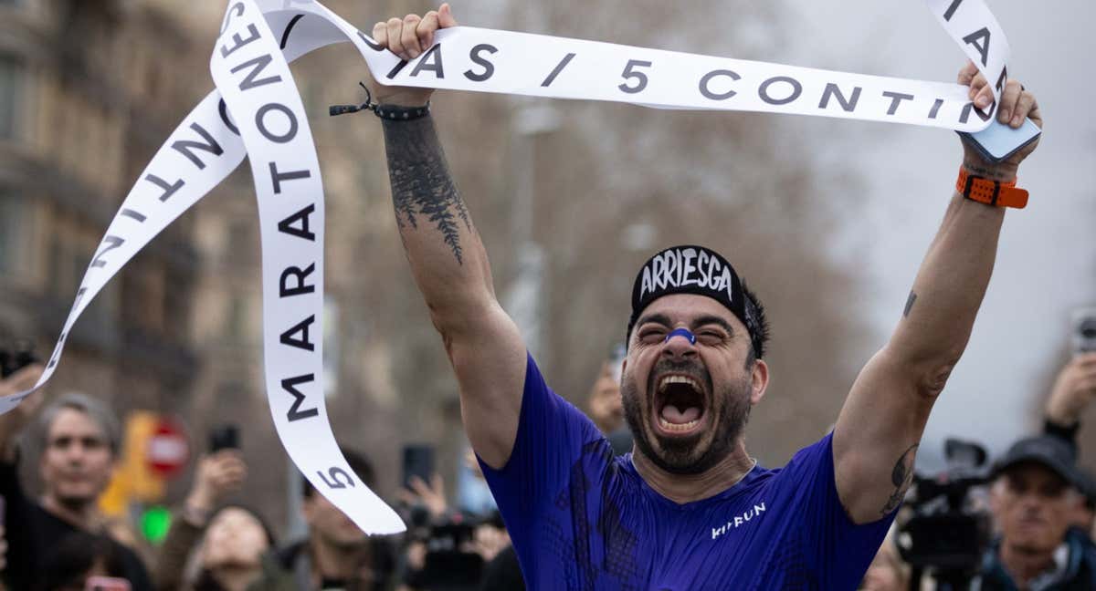 Valentí Sanjuan logró completar en Barcelona el reto de los cinco maratones. /Valentí Sanjuan