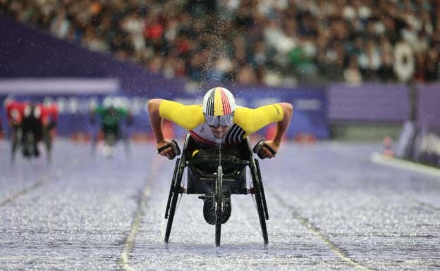 El bicampeón paralímpico Max Carabin,acusado de exagerar su discapacidad.  GETTY