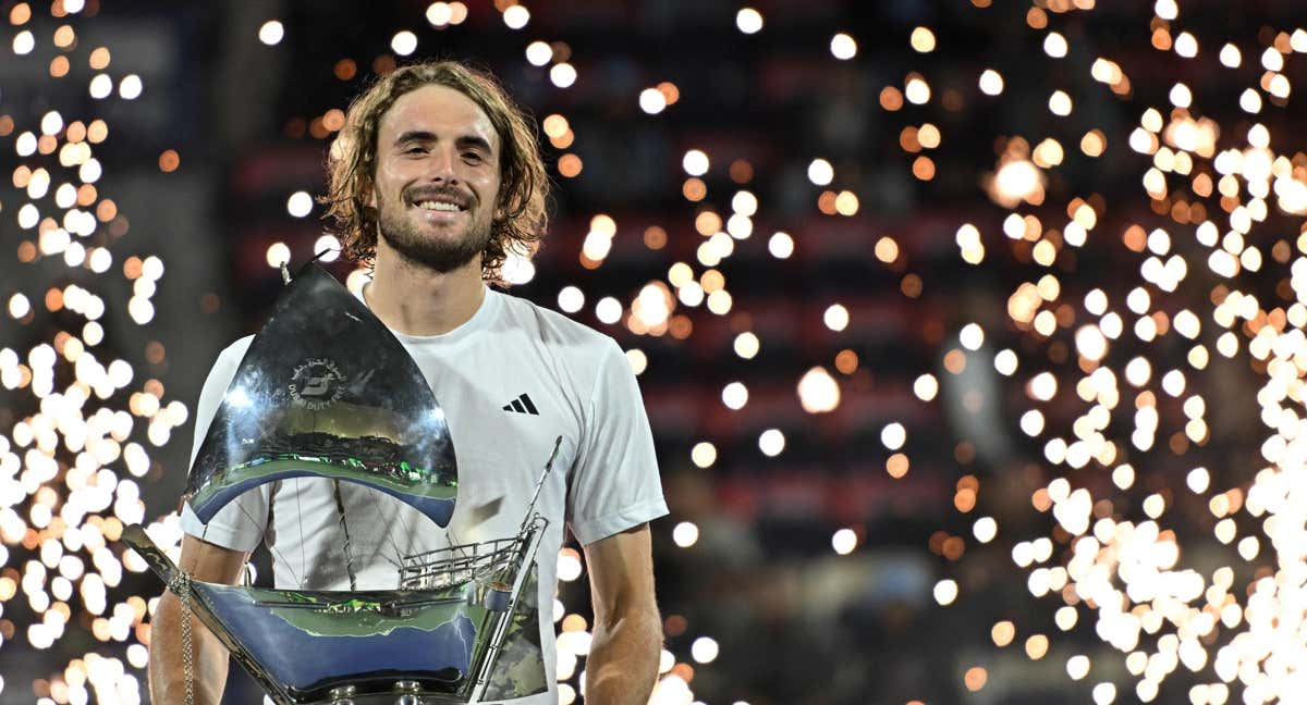 Tsitsipas celebrando su victoria. /Ryan Lim / AFP