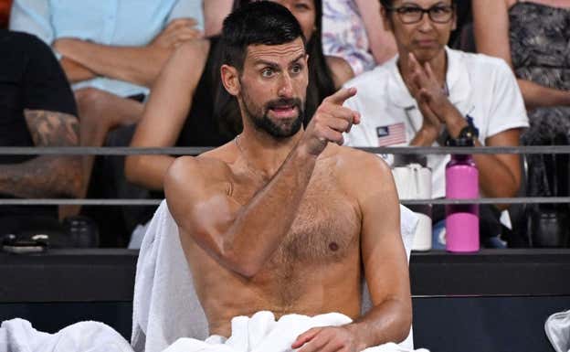Novak Djokovic, durante su derrota con Opelka en Brisbane.  William WEST / AFP