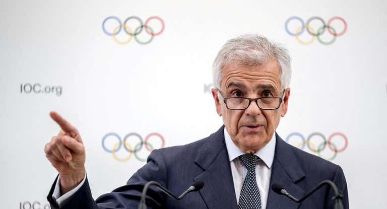 Juan Antonio Samaranch en una rueda de prensa.