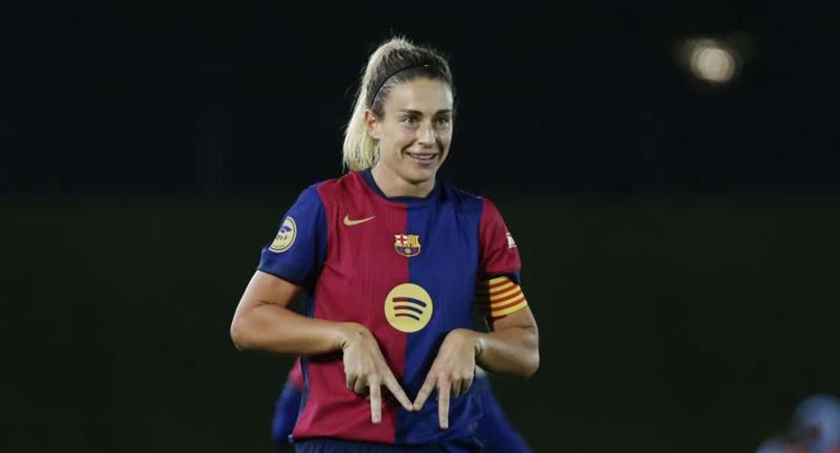 Alexia Putellas celebra el 0-4 contra el Real Madrid. /EFE