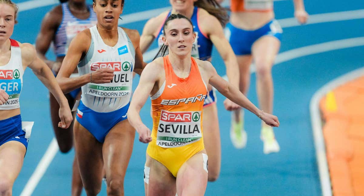 Paula Sevilla sube al podio de 400 metros del Europeo indoor./RFEA