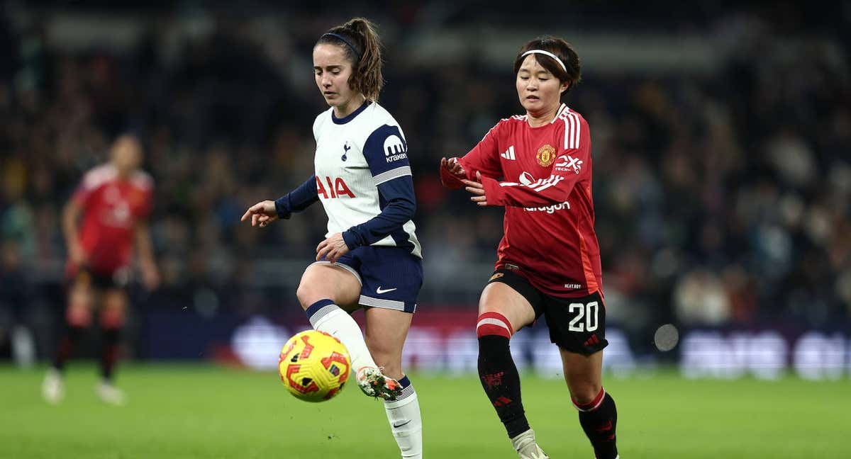 Maite Oroz durante un partido con el Manchester United. /Getty