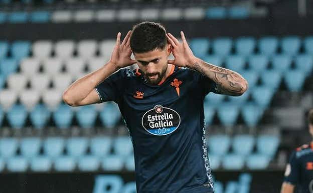 Escobar celebra uno de sus goles con el filial. @canteiraceleste