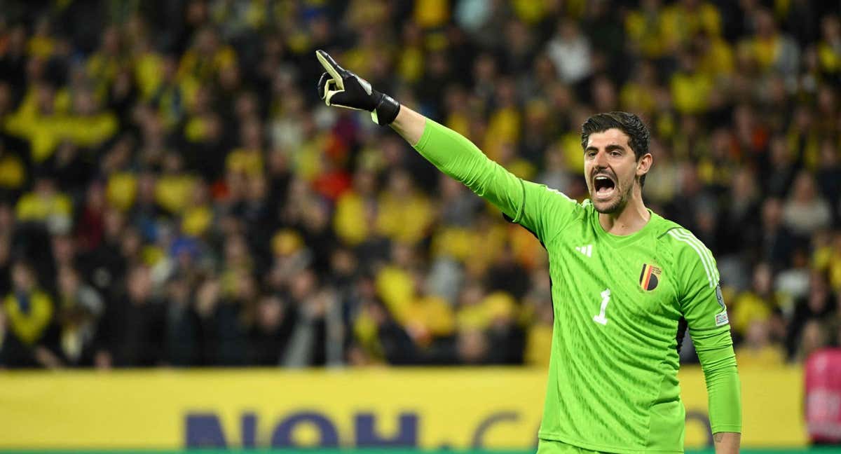 Thibaut Courtois, con Bélgica. /REUTERS