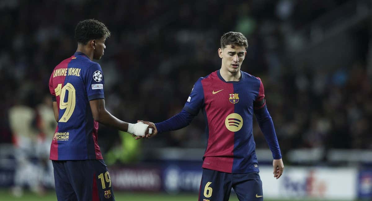 Gavi, en un encuentro con el FC Barcelona de esta temporada. /GETTY