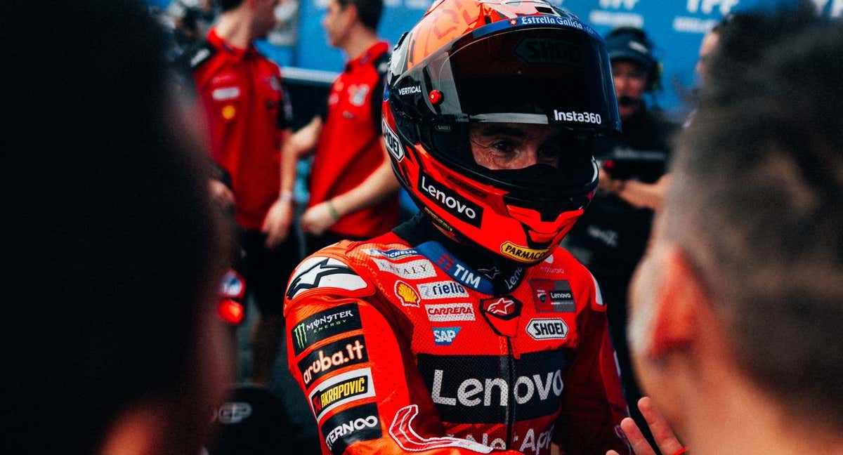 Marc Márquez en parc fermé. /Ducati