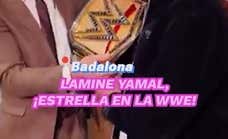 El jugador del Barça acudió al show de Smackdown celebrado en Badalona y no pasó desapercibido...