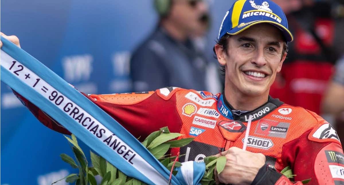 Marc Márquez tras conseguir su victoria 90. /MotoGP