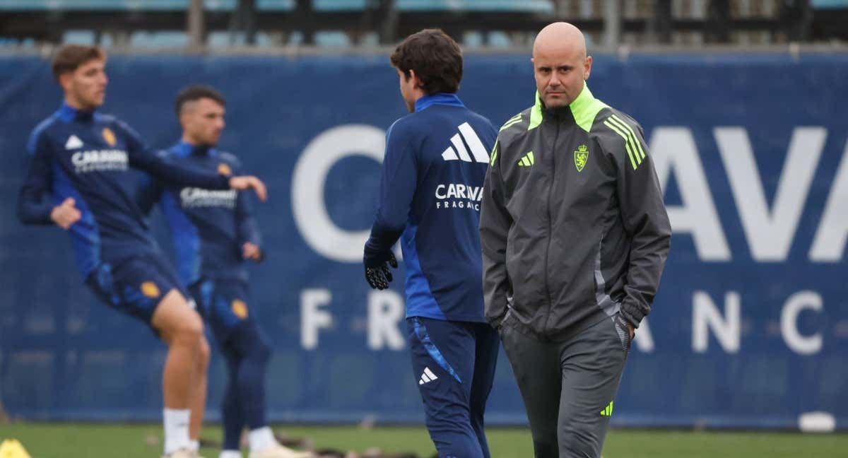 Miguel Ángel Ramírez, durante un entrenamiento con el Zaragoza./EFE