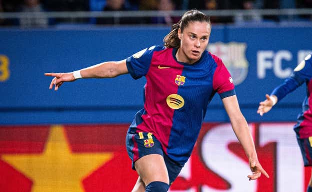 Ewa Pajor celebrando un gol.  FC BARCELONA FEMENINO