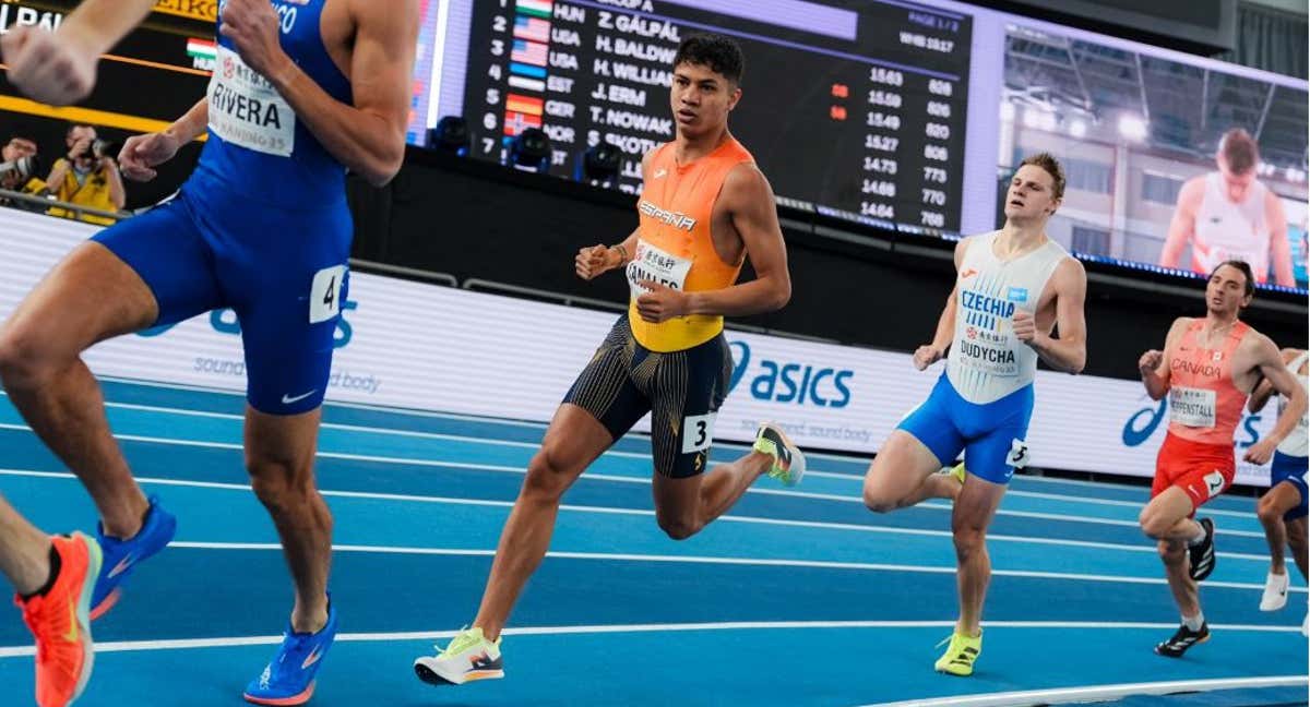 Elvin Josué Canales, en las semifinales del Mundial indoor de Nanjing.