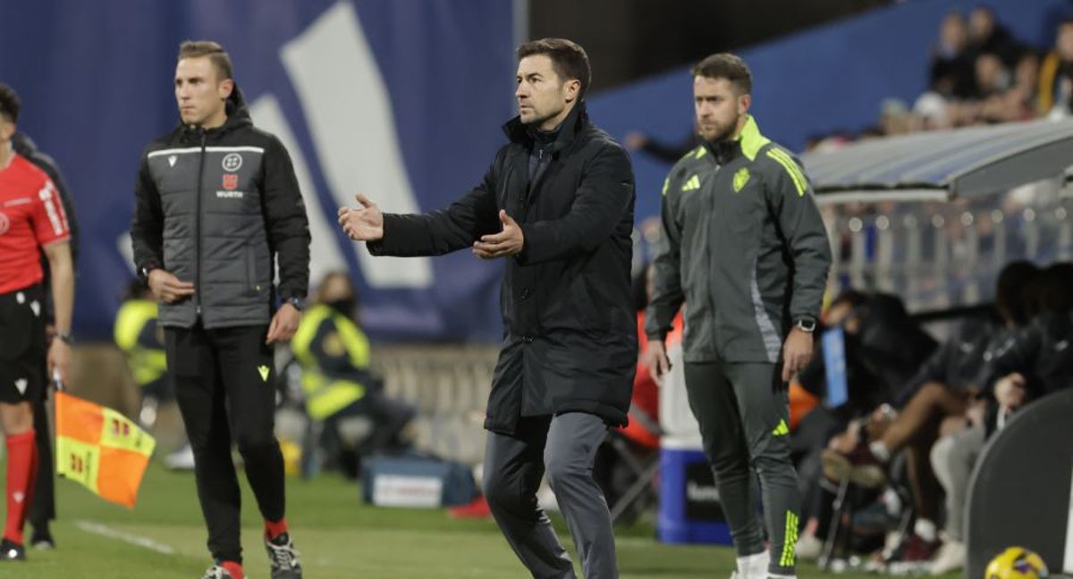 Gabi, en su debut como técnico del Zaragoza.