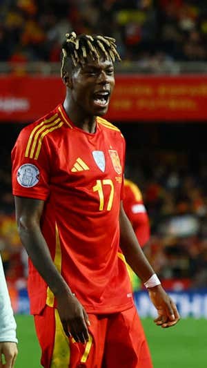 Nico, feliz tras el golazo de Lamine.  REUTERS